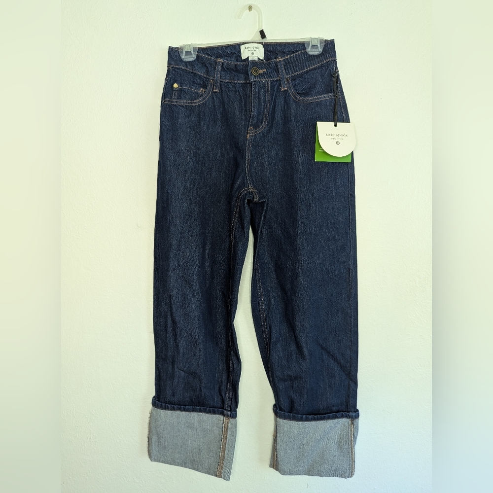 NWT Kate Spade New York x Target High Rise Straight Leg Wide Cuff Jeans Size 0
